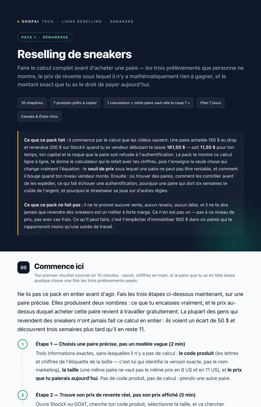 Aperçu réel des premières pages du pack Sneakers & streetwear